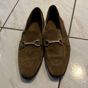 Brown Suede Zara Loafers